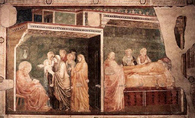GIOTTO di Bondone Birth and Naming of the Baptist
